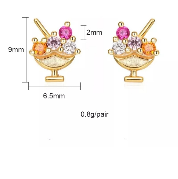 Sterling Silver Ice Cream Earrings - Picture 4 of 5